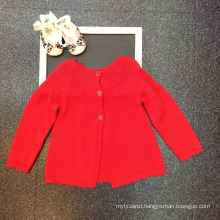 red cardigans new design girls sweater pattern cardigan knitwear wholesale children dark pink cardigan of stock